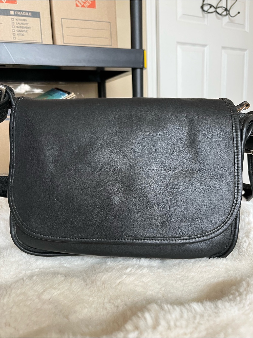 Vintage Coach Patricia’s Legacy Crossbody Bag, Black Style 9951 Leather Saddle